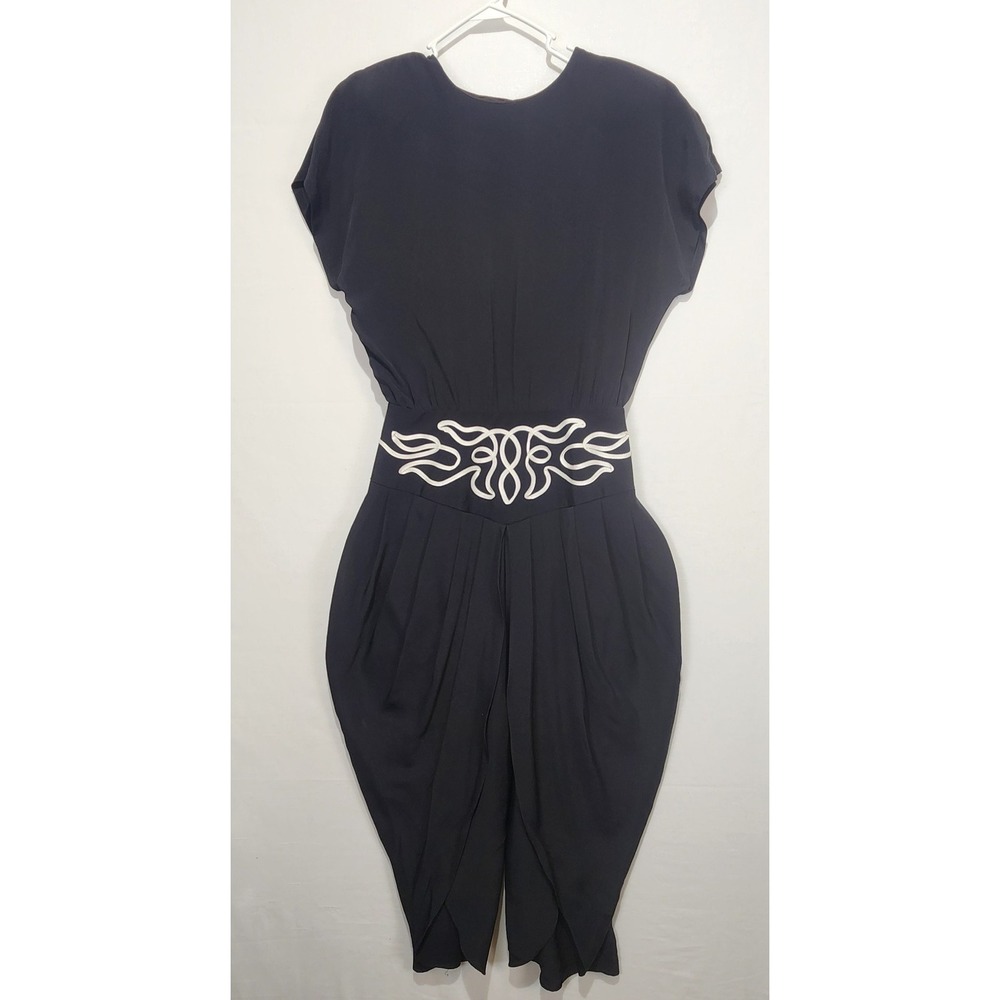 Miss Ashlee Women's VTG Relaxed Dressy Black Jumpsuit‎ Size 14